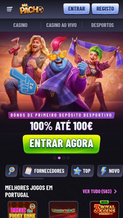 Descarregue o aplicativo Mr Pacho e aceda a casino, casino ao vivo e desportos num só lugar